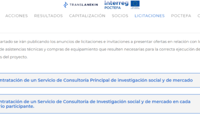 Publicación de dos licitaciones para realizar sendas investigaciones sociales en el marco del proyecto TRANSLANEKIN